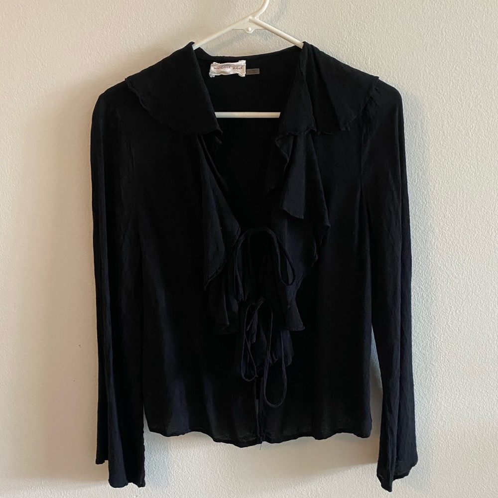 Black Ruffle Blouse